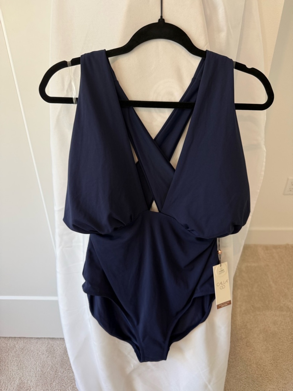 CALIA Women’s Navy Blue deep plunge cut out one piece in Navy size 16